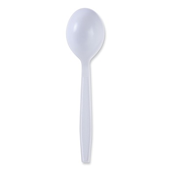 Boardwalk BWKSSHWPPWIW Heavyweight Wrapped Polypropylene Soup Spoon - White (1000/Carton)