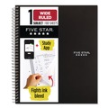 Back to School Sale | Five Star 930010 10.5 in. x 8.63 in. Sheets Wide/Legal Rule 1-Subject Wirebound Notebook - Black Cover image number 0
