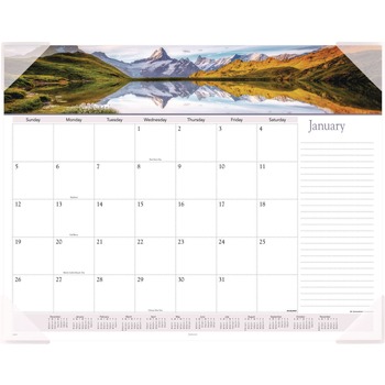 AT-A-GLANCE 89802 12-Month (Jan to Dec): 2026 22 in. x 17 in. Landscapes Photography Landscape Panoramic Desk Pad - White Sheets, Clear Corners