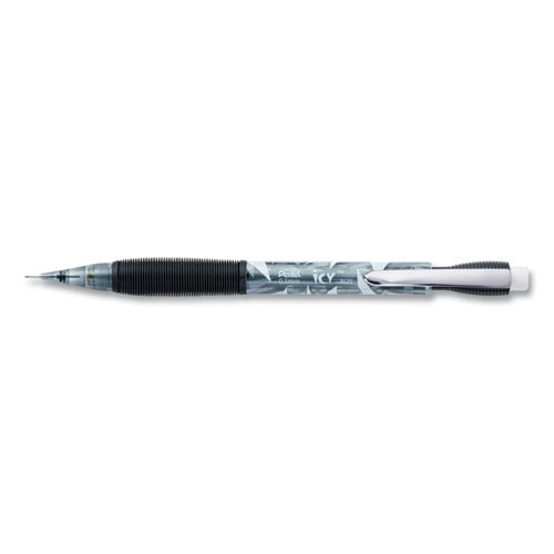 Pencils | Pentel AL25TA 0.5 mm HB (#2) Icy Mechanical Pencil - Black Lead, Translucent Ice/Black Barrel (1-Dozen) image number 0