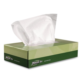 Marcal PRO NP5701 100 Percent Recycled 2-Ply Facial Tissue Convenience Pack - White (30/Carton)