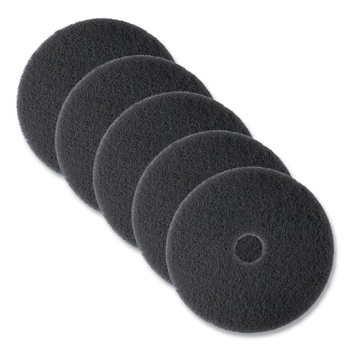 Sponges & Scrubbers | 3M 7300-17 17 in. Diameter Low-Speed High Productivity Floor Pads 7300 - Black (5/Carton) image number 0