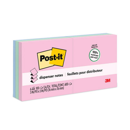 Notebooks & Pads | Post-it Greener Notes R330RP-6AP 3 x 3 Original Recycled Pop-up Notes - Sweet Sprinkles Collection (6/Pack) image number 0