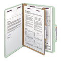 File Folders | Smead 13776 2/5-Cut Tab Pressboard Classification Folders with 4 SafeSHIELD Fasteners - Letter Size/Gray-Green (10/Box) image number 3