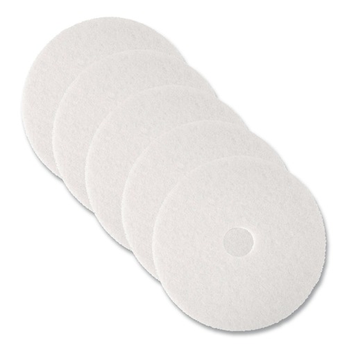 Sponges & Scrubbers | 3M 4100-19 19 in. Low-Speed Super Polishing Floor Pads - White (5/Carton) image number 0