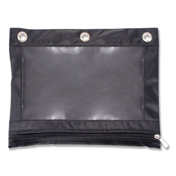 BINDERS AND BINDING SUPPLIES | Advantus 67024 10 in. x 7.38 in. 3-Hole Punched Binder Pencil Pouch - Black/Clear