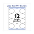 Labels | Avery 05294 2-1/2 in. Diameter Permanent Laser Print-to-the-Edge ID Labels with Sure Feed - White (300/Pack) image number 5