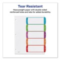 Dividers & Tabs | Avery 11840 5-Tab 1 to 5 11 in. x 8-1/2 in. Contemporary Color Tabs Customizable TOC Ready Index Multicolor Tab Dividers - White (1 Set) image number 4