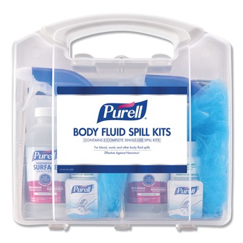 FACILITY MAINTENANCE SUPPLIES | PURELL 3841-01-CLMS 4.5 in. x 11.88 in. x 11.5 in. One Clamshell Case Body Fluid Spill Kit with 2 Single Use Refills/Carton
