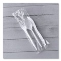 Cutlery | Boardwalk BWK3COMBOKITPP 6.97 in. Plastic Mediumweight Fork/Knife/Spoon 3-Piece Cutlery Kit - White (250/Carton) image number 4