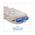 Mops | Boardwalk BWK724CEA 24 oz. Cut-End Lie-Flat Cotton Wet Mop Head - White image number 6
