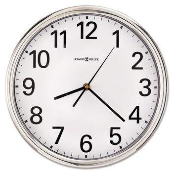 CLOCKS | Howard Miller 625-561 Hamilton 12 in. Silver Frame Wall Clock