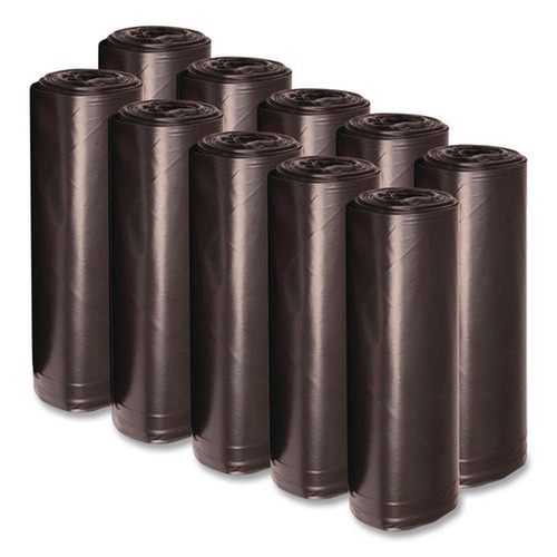 Trash Bags | Boardwalk X6639XKKR01 33 in. x 39 in. 33 gal. 1.6 mil Recycled Low-Density Polyethylene Can Liners - Black (100/Carton) image number 0