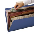 File Folders | Smead 14077 6 SafeSHIELD Fasteners 2 Dividers Letter Size 6-Section Pressboard Top Tab Pocket Classification Folders - Dark Blue (10/Box) image number 5