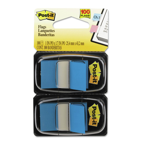 Page Flags | Post-it Flags 680-BE2 Standard Page Flags in Dispenser - Blue (100/Pack) image number 0