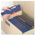 File Folders | Smead 14096 8 SafeSHIELD Fasteners 3 Dividers Letter Size Eight-Section Pressboard Top Tab Classification Folders - Dark Blue (10/Box) image number 5