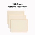 File Folders | Smead 34125 End Tab 11-pt Manila 2-Fastener Folders with Reinforced Straight Tabs - Letter Size/Manila Exterior (250/Box) image number 2