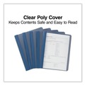 Report Covers & Pocket Folders | Universal UNV56138EE 1/2 in. Capacity Letter Size Tang Clip Plastic Report Covers - Clear/Dark Blue (25/Box) image number 4