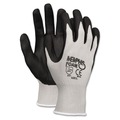 Disposable Gloves | MCR Safety 9673L Economy Foam Nitrile Gloves - Large, Gray/Black (1 Dozen) image number 1