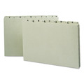 File Folders | Smead 52376 1/5-Cut Top Tab A to Z 8.5 in. x 14 in. Alphabetic Top Tab Indexed File Guide Set - Green (25/Set) image number 0