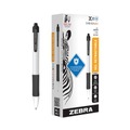 Pens | Zebra 41610 0.7 mm Retractable Fine Sarasa Dry X20plus Gel Pen - Black Ink, White/Black Barrel (12/Pack) image number 2