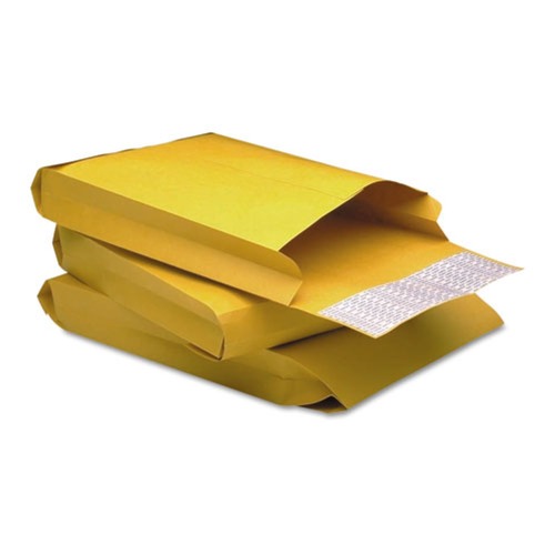 Envelopes & Mailers | Quality Park QUA93334 #10 1/2 Square Flap Redi-Strip Closure 9 in. x 12 in. Redi-Strip Kraft Expansion Envelope - Brown Kraft (25/Pack) image number 0