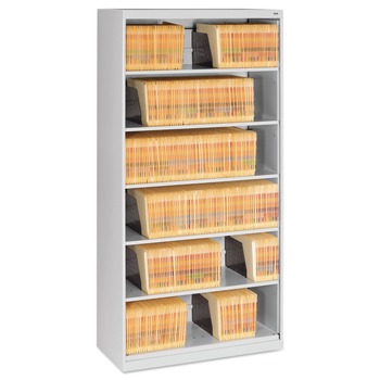 Tennsco FS360-LGY 36 in. x 16.5 in. x 63.5 in. 6 Legal/Letter File Shelves Fixed Shelf Enclosed-Format Lateral File for End-Tab Folders - Light Gray