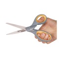 Staplers | Westcott 17532 8 in. Titanium Bonded Straight Scissors - Gray/Yellow (3/Pack) image number 2