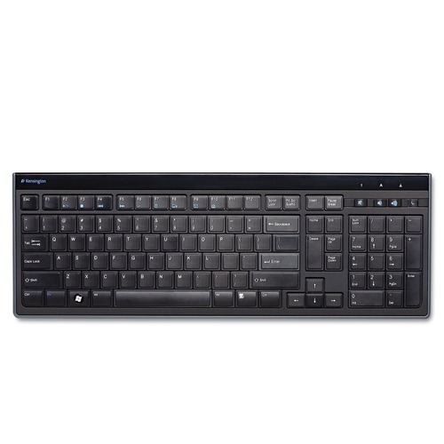 Office Electronics & Batteries | Kensington K72357USA 104 Keys Slim Type Standard Keyboard - Black/silver image number 0