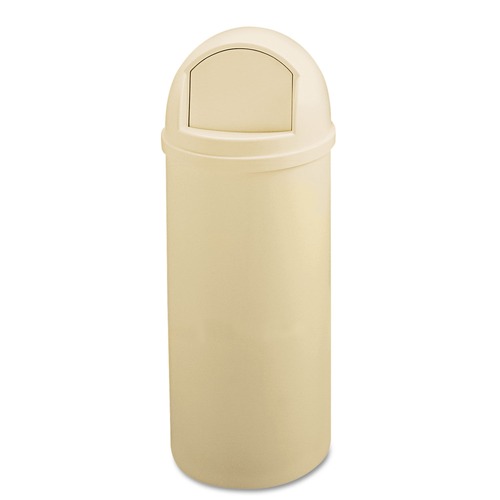Trash & Waste Bins | Rubbermaid Commercial FG817088BEIG Marshal 25-Gallon Plastic Round Classic Container - Beige image number 0