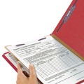 File Folders | Smead 13731 4-Section Pressboard Top Tab Classification Folders with 4 SafeSHIELD Fasteners - Letter Size/Bright Red (10/Box) image number 2