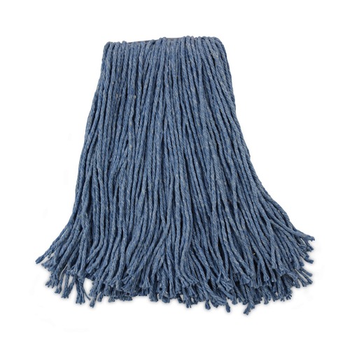 Mops | Boardwalk BWK2020B #20 Cut-End Cotton/Synthetic Fiber Standard Mop Head - Blue (12/Carton) image number 0
