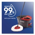 Mops | O-Cedar 148473EA 51 in. Adjustable Handle EZWring Spin Mop System - White Microfiber Head, Red/Gray Handle image number 3