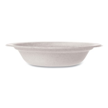 BOWLS AND PLATES | Vegware WHBRG-12B 12 oz. Molded Fiber Compostable Sugarcane Tableware Bowl - White (1000/Carton)