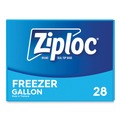  | Ziploc 351126 1 Gallon 2.7 mil. 9.6 in. x 12.1 in. Zipper Freezer Bags - Clear (28 Bags/Box, 9 Boxes/Carton) image number 4