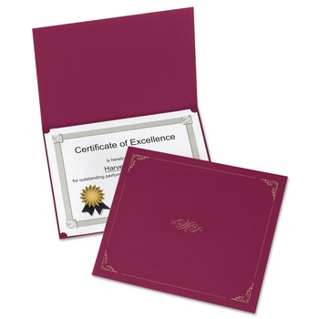 OFFICE DECOR | Oxford 29900585BGD 11.25 x 8.75 Certificate Holder - Burgundy (5/Pack)