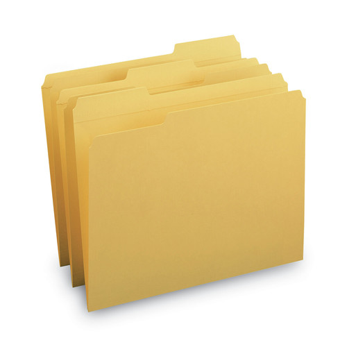 File Folders | Smead 12234 0.75 in. Expansion Reinforced 1/3-Cut Top Tab Colored File Folders - Letter Size/Goldenrod (100/Box) image number 0