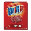 Sponges & Scrubbers | Brillo 23318 2.5 in. x 3 in. Steel Wool Soap Pads - Gray/Pink (12/Carton) image number 4