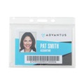 Label & Badge Holders | Advantus 76075 3.68 in. x 2.75 in. Horizontal One-Card Rigid Badge Holders - Frosted (25/Box) image number 1