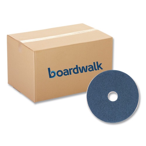 Just Launched | Boardwalk BWK4016BLU 16 in. Diameter Scrubbing Floor Pads - Blue (5/Carton) image number 0