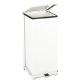 Trash & Waste Bins | Rubbermaid Commercial FGST24EPLWH 13 gal. Defenders Heavy-Duty Steel Step Can - White image number 0