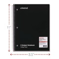 Just Launched | Universal UNV66400 11 in. x 8.5 in. 3-Subject Medium/College Rule Wirebound Notebook - Black Cover image number 5