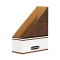 Filing Racks | Bankers Box 07223 4 in. x 9 in. x 11.5 in. Corrugated Cardboard Magazine File - Wood Grain (12/Carton) image number 0