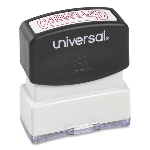 Stamps & Stamp Supplies | Universal UNV10045 Pre-Inked One-Color CANCELLED Message Stamp - Red image number 0