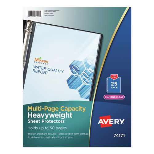 Sheet Protectors | Avery 74171 Multi-Page Top-Load Heavy Gauge Letter Sheet Protectors - Clear (25/Pack) image number 0