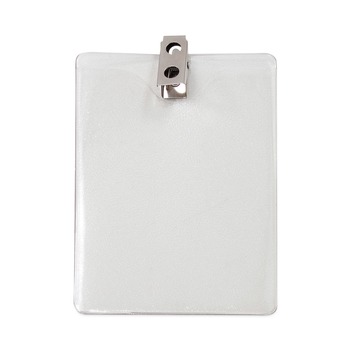 Advantus 75457 3.38 in. x 4.25 in. Vertical ID Badge Holders with Clip - Clear (50/Pack)