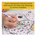 Pencils | Crayola 684412 3.3 mm 2B Erasable Color Pencil Set - Assorted Lead and Barrel Colors (12/Box) image number 7
