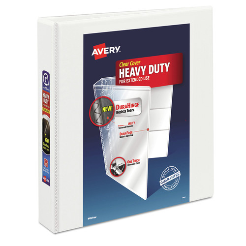 Binders | Avery 79195 11 in. x 8.5 in. 1.5 in. Capacity 3 Rings Heavy-Duty View Binder with DuraHinge and One Touch EZD Rings - White image number 0