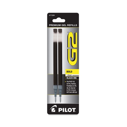 Back to School Sale | Pilot PIL77289 Bold Conical Tip Refill for Pilot G2 Gel Ink Pens - Black Ink (2/Pack) image number 0