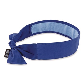 Ergodyne 12567 Chill-Its 6700CT One Size Fits Most Cooling Bandana PVA Tie Headband - Solid Blue